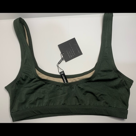 NWT Dixperfect Dark Olive Green Bikini Top - Picture 2 of 4